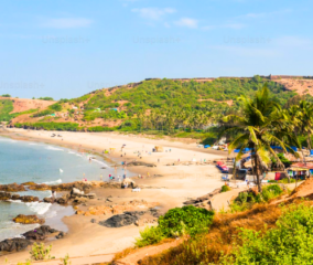 goa beach with the green island view