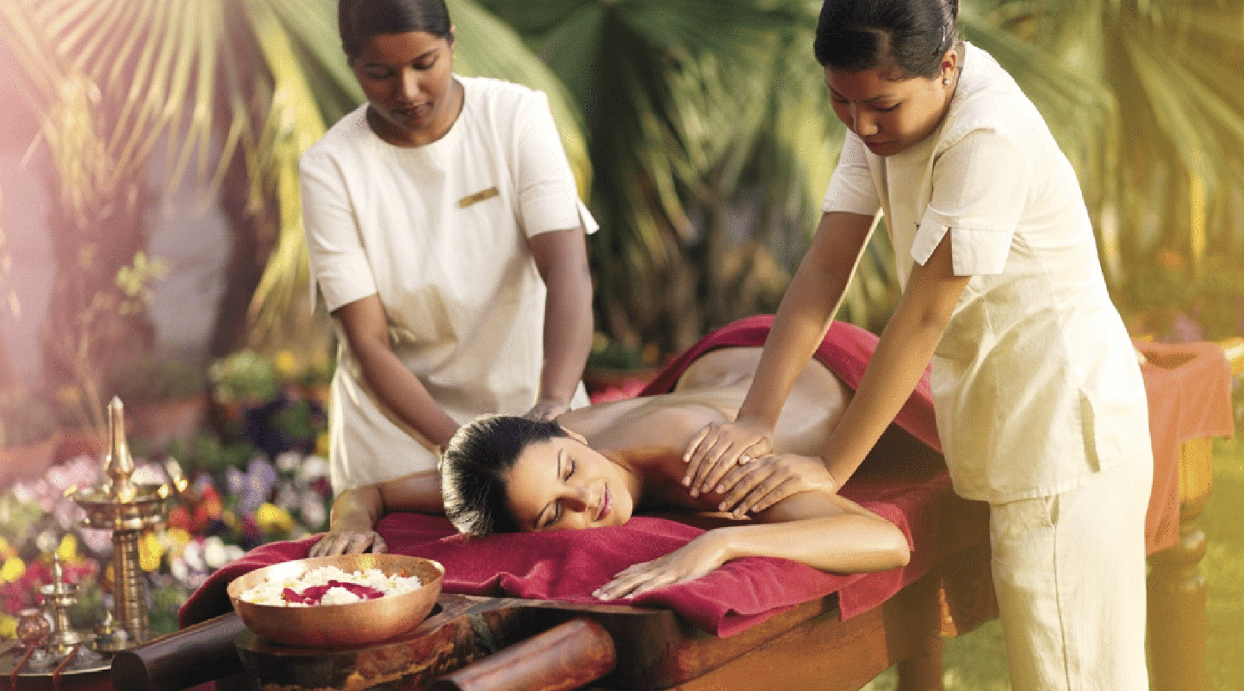 ayurvedic resort massage scene