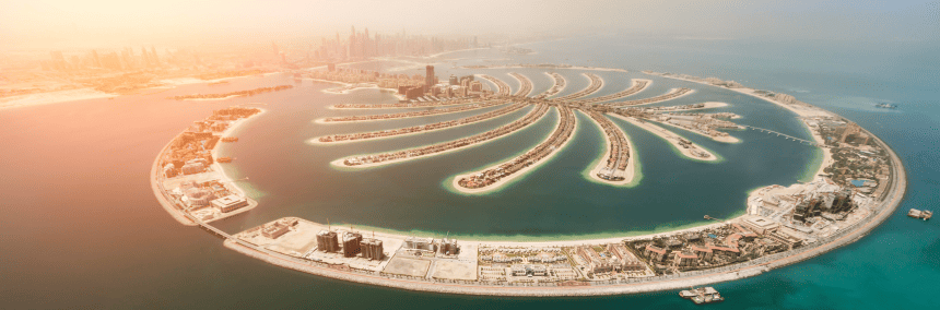 Aerial view of Palm Jumeirah